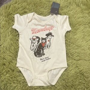Meowboys Cream Baby Onesie